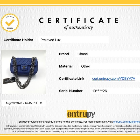 Authentic CHANEL CC Calfskin Blue Mini Flap Shoulder Bag/Ruthenium Hardware - Picture 11 of 11